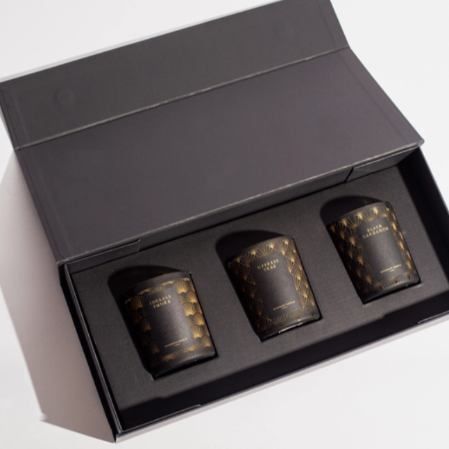 Black Tie Mini Candle Trio